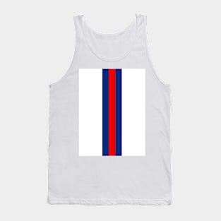 Retro American Football Stripes Buffalo White, Blue, Red Tank Top